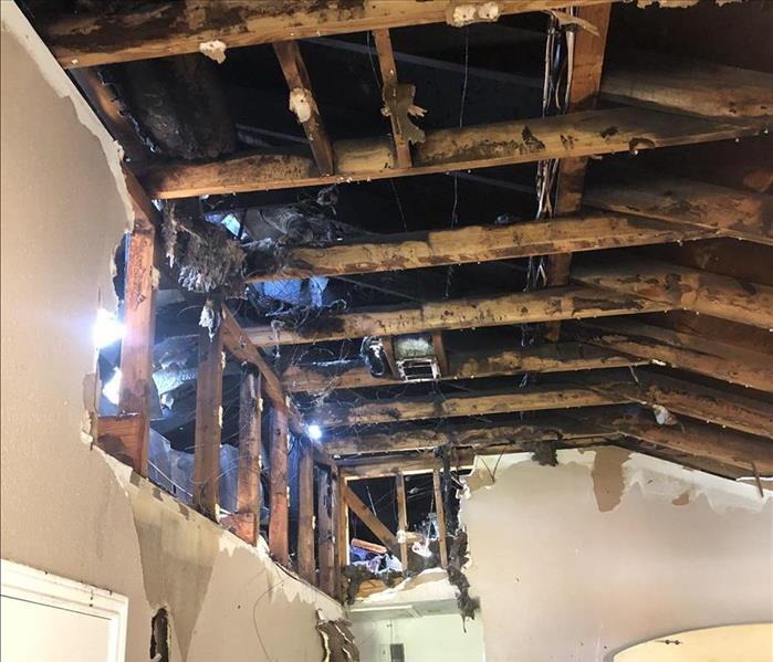 Fire Damage in Living Room 